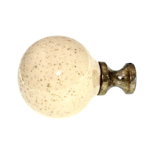Vintage Style 1 1/4 inch Round Ball Cabinet Knob Oatmeal With Brass Base 219BOM