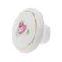 Amerock Allison 1 1/2" White Round Red Rose Porcelain Cabinet Knob 221WHT