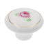 Amerock Allison 1 1/2" White Round Red Rose Porcelain Cabinet Knob 221WHT