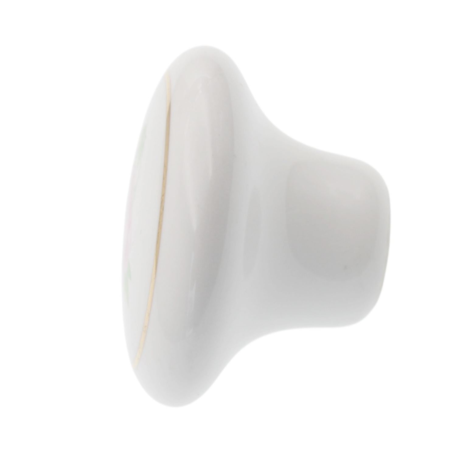 Amerock Allison 1 1/2" White Round Red Rose Porcelain Cabinet Knob 221WHT