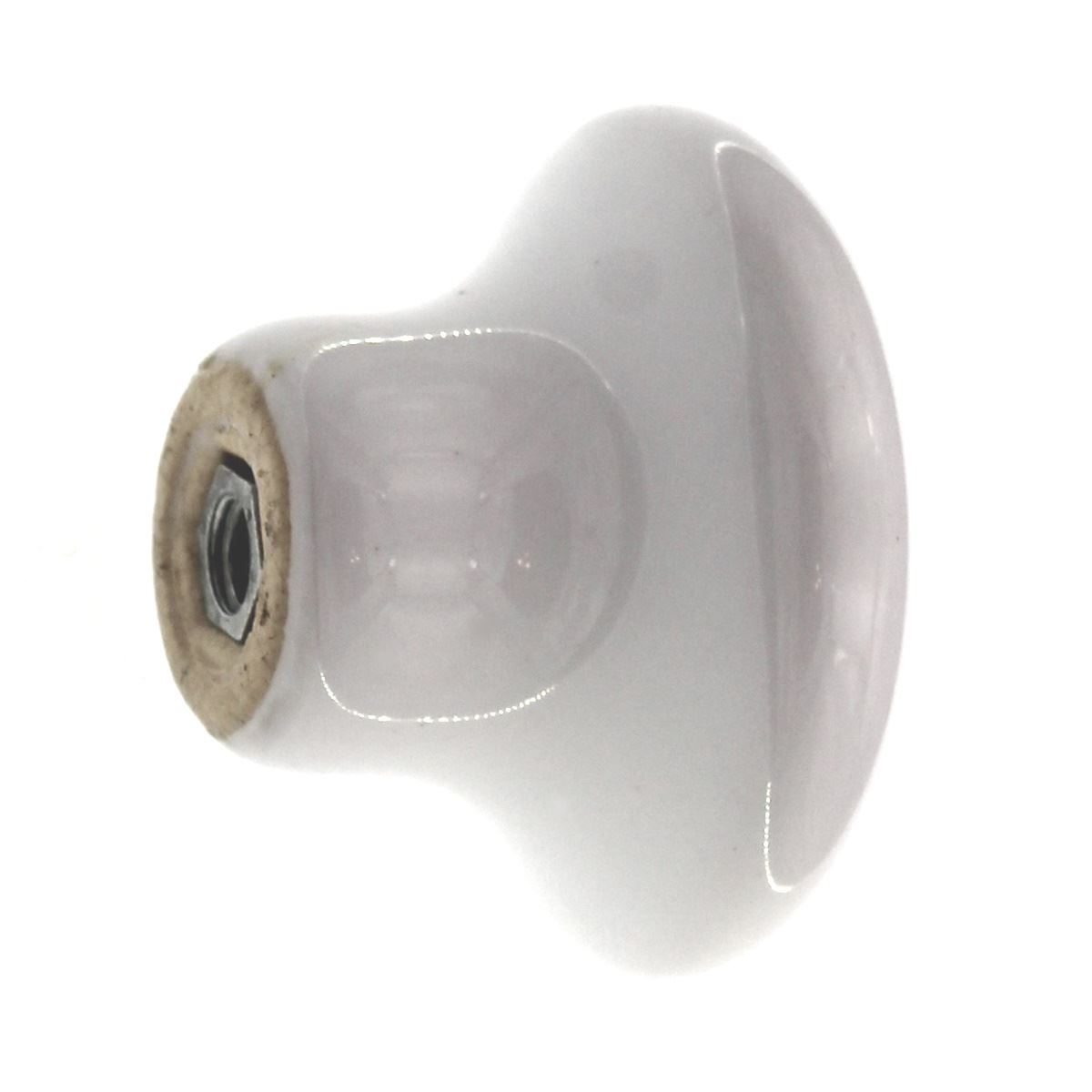 232WHT White Ceramic 1 1/4" Mushroom Cabinet Knobs Pulls Amerock Allison Value