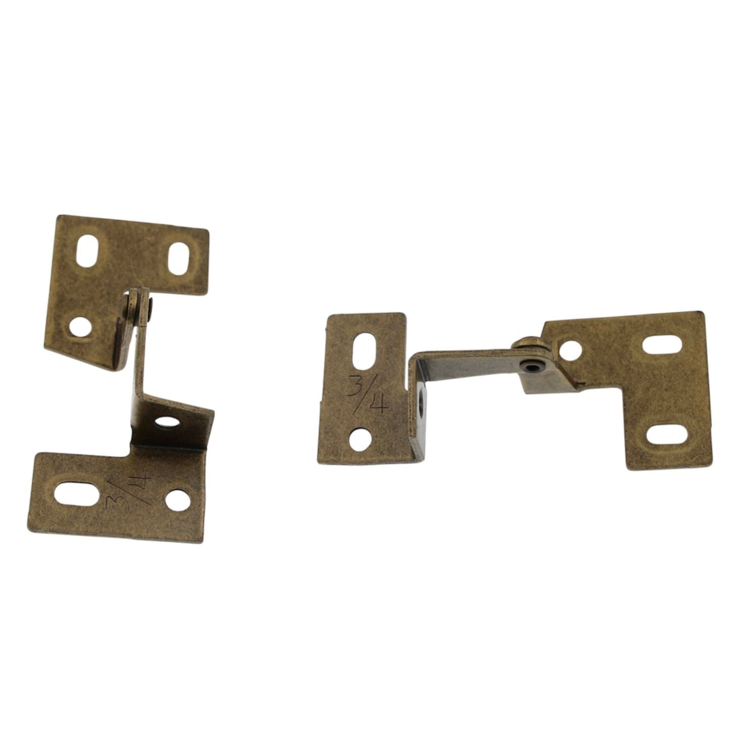 Pair of Jaybee Pivot Pin Overlay Cabinet Hinges 3/4" Frame Antique Brass 236-05
