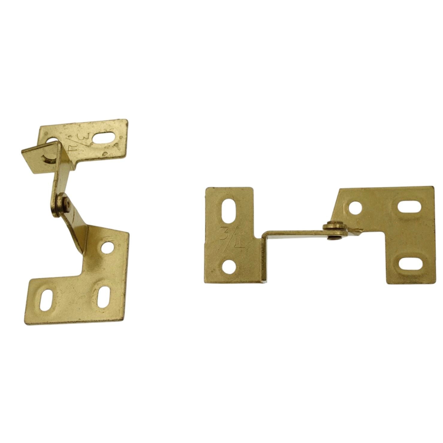 Pair of Jaybee Pivot Pin Overlay Cabinet Hinges 3/4" Frame Polished Brass 236-30