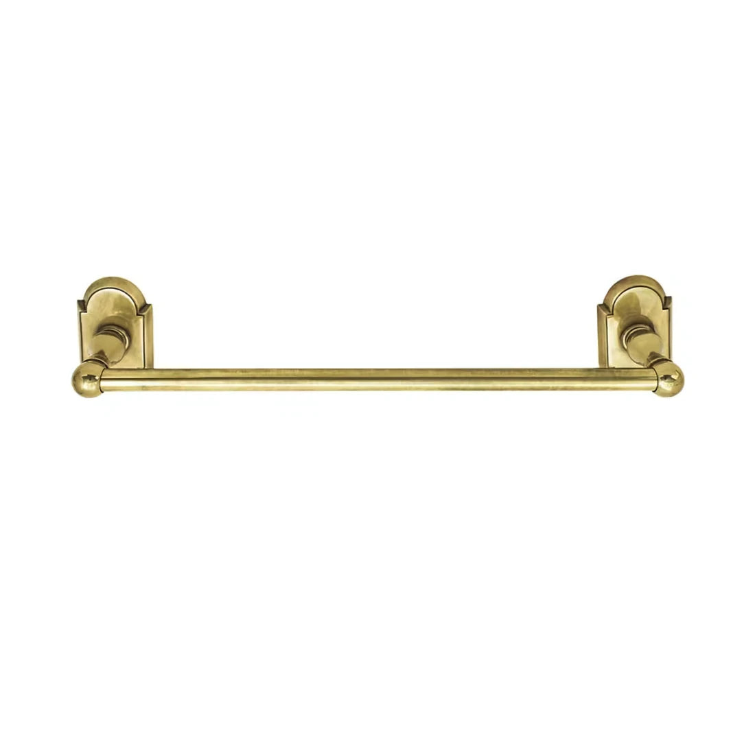 Emtek Traditional Brass French Antique 18" Towel Bar #8 Rosette 26021
