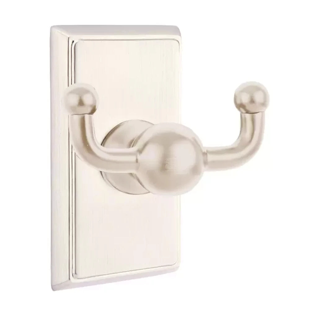 Emtek American Classic Satin Nickel Bath Double Robe Hook 26093US15