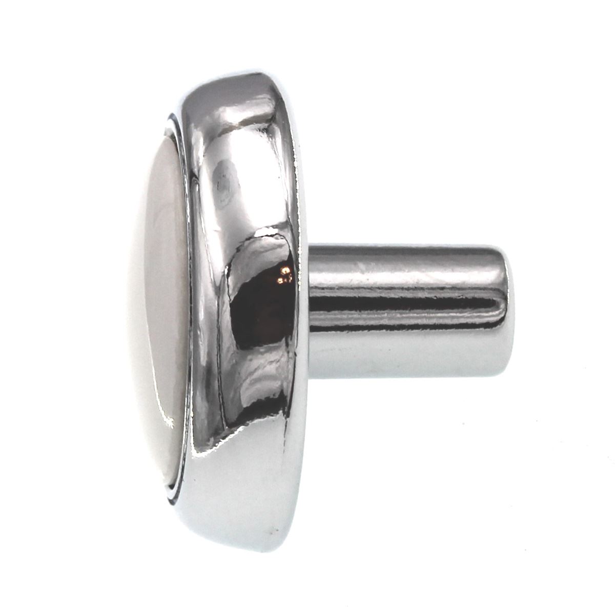 Amerock Allison 1 1/4" Polished Chrome and White Ceramic Center Cabinet Knob 262WCH