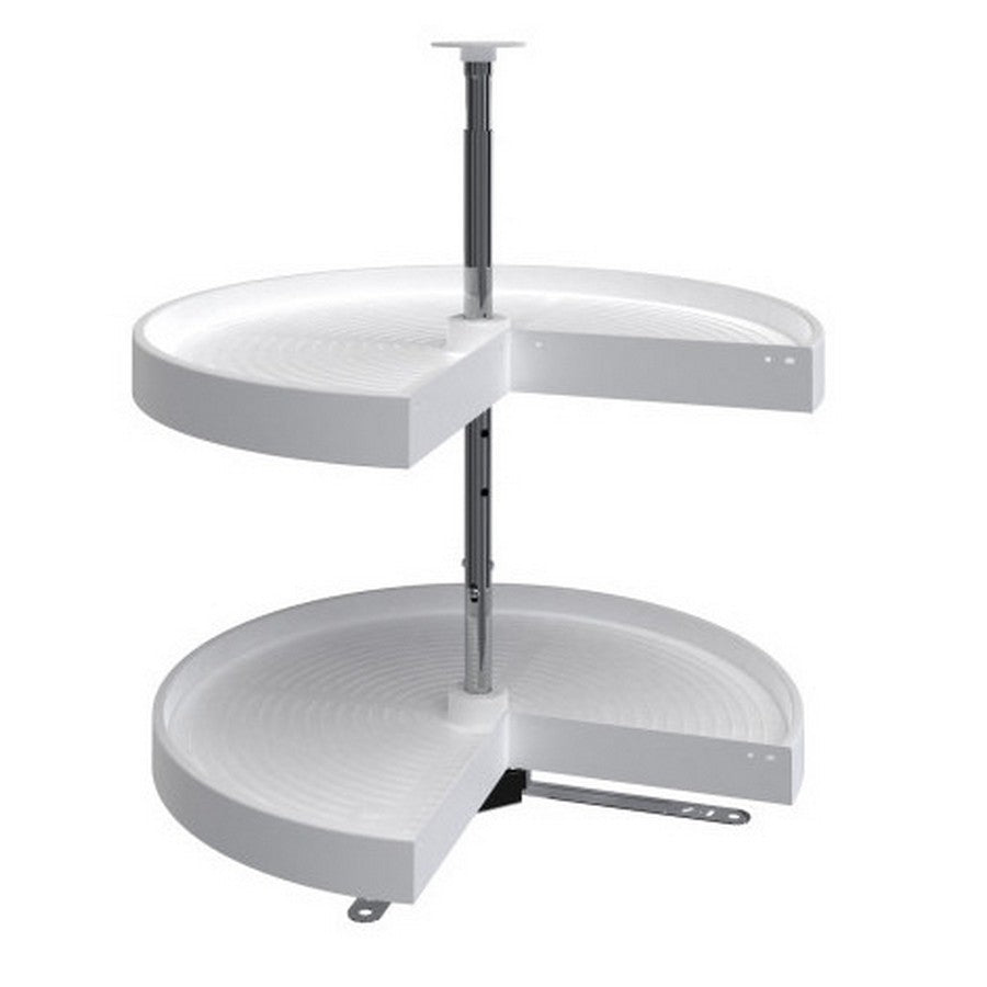 Pie-Cut Lazy Susan Corner Shelf Door Mount White Polymer 2 Tier 2942