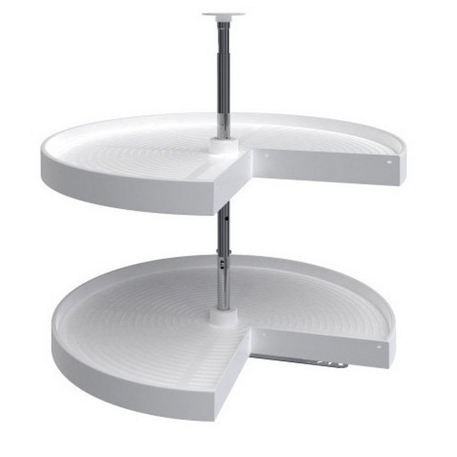Pie-Cut Lazy Susan 28" Corner Shelf Door Mount White Polymer 2 Tier 2942-28-11
