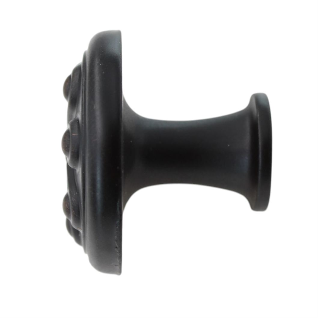 Jeffrey Alexander Luxe Dotted 1 3/16" Round Knob Brushed Oil Rubbed Bronze 323