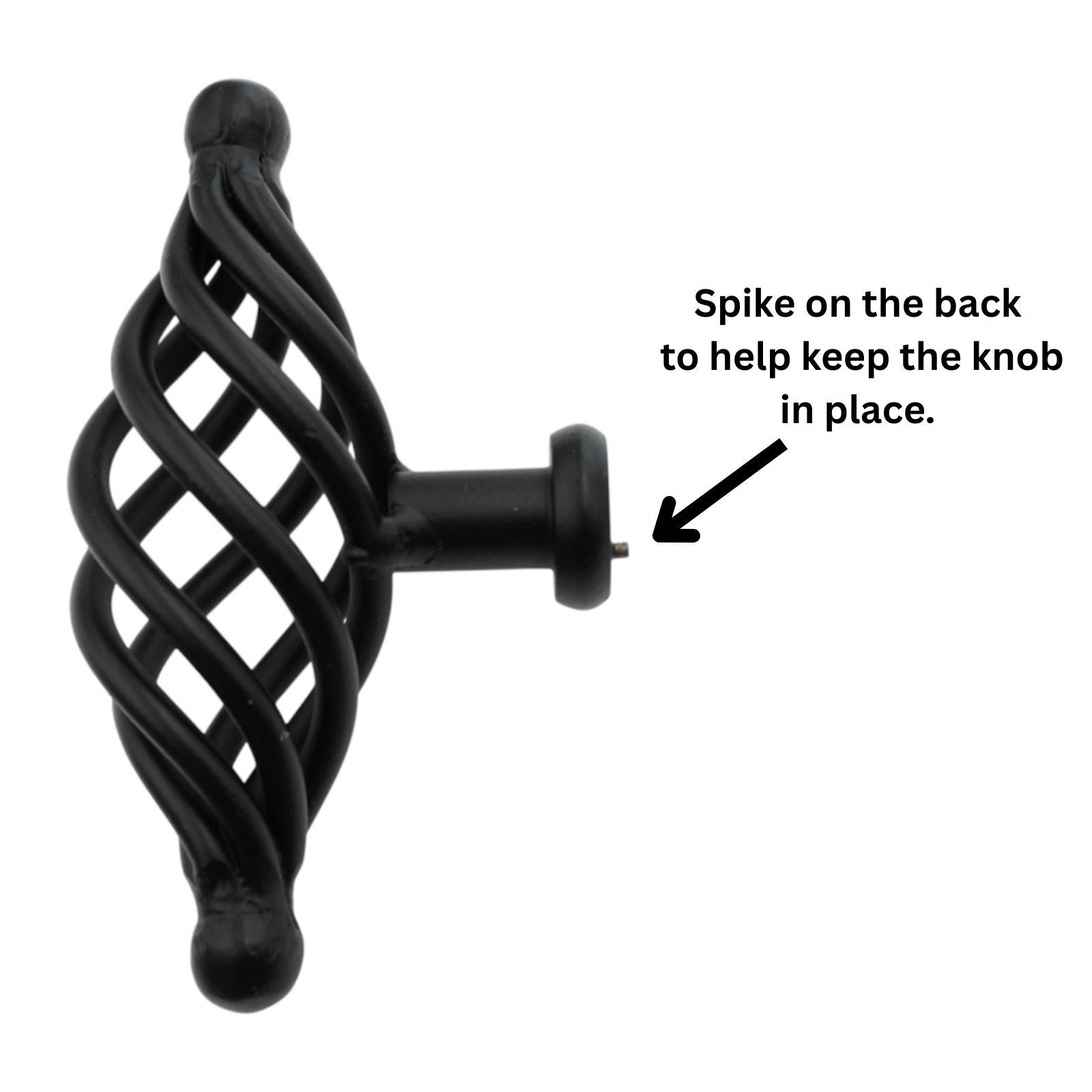 Schaub  Matte Black 3 3/8" Birdcage Cabinet Knob 340-MB