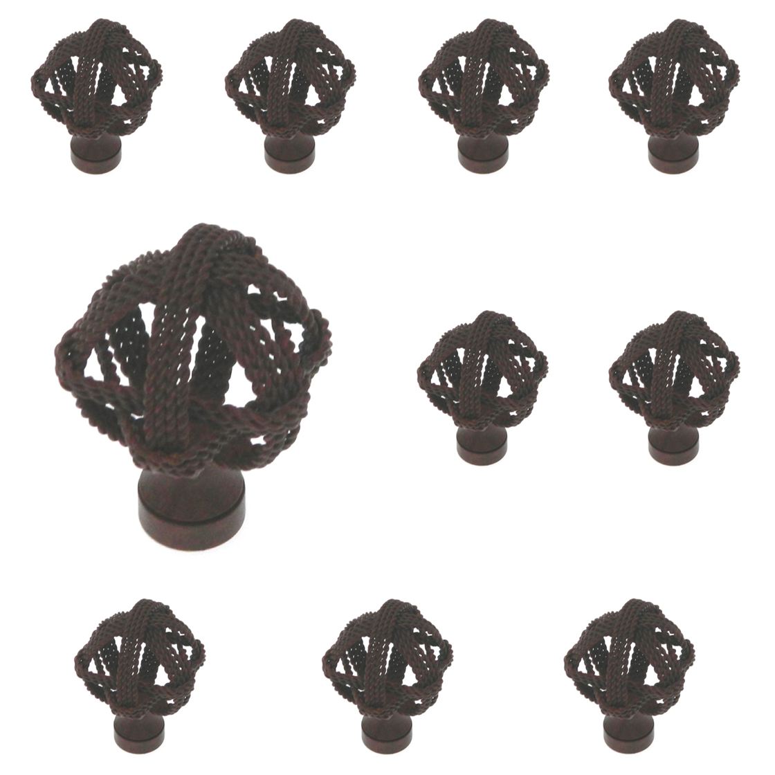 Laurey  Mission Bay Rustic Brass Round Western Rope Loops 1 1/4" Cabinet Knob 50719, 10 Pack 