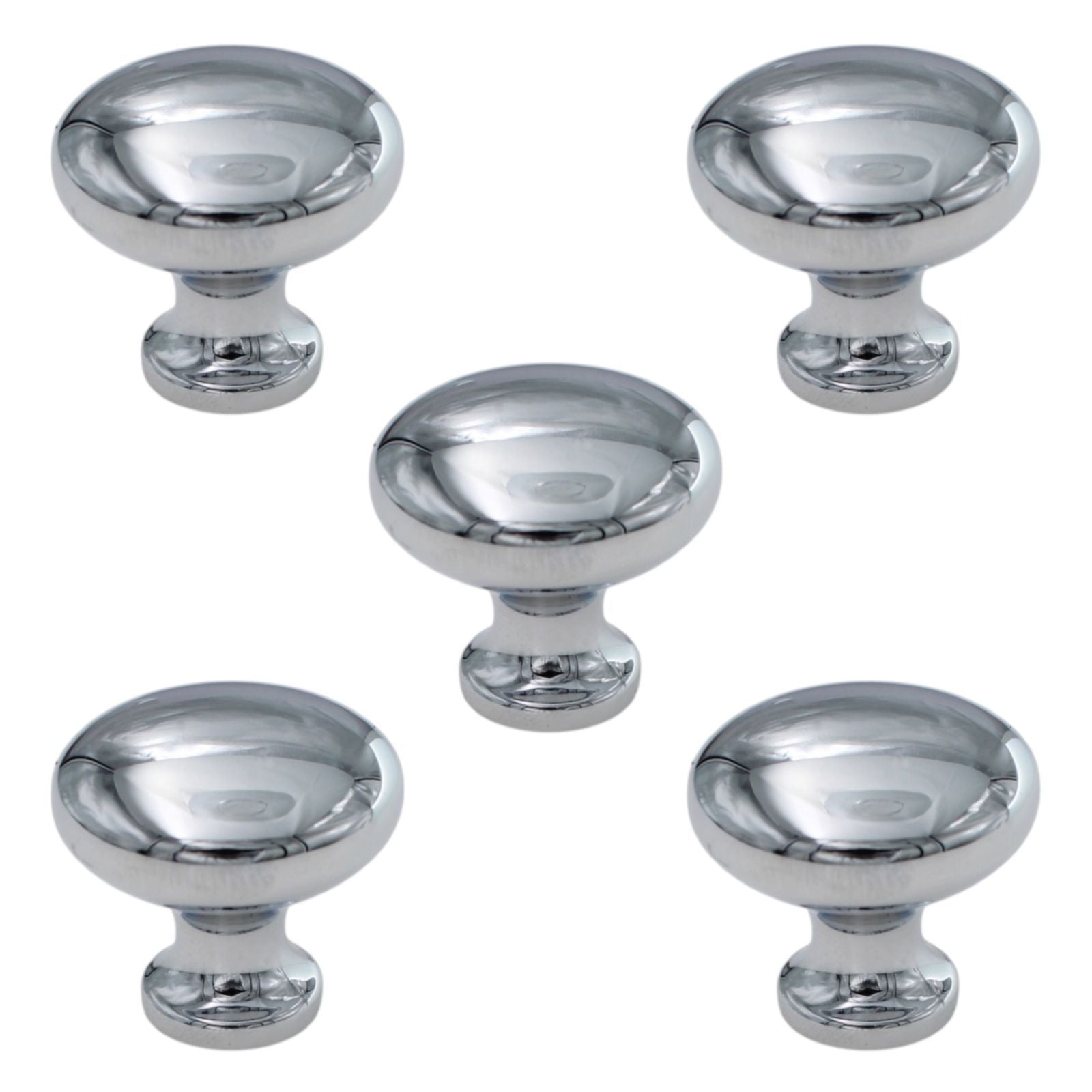 5 Pack of Laurey Danica Polished Chrome 1 1/4" Mushroom Cabinet Knobs 54426 