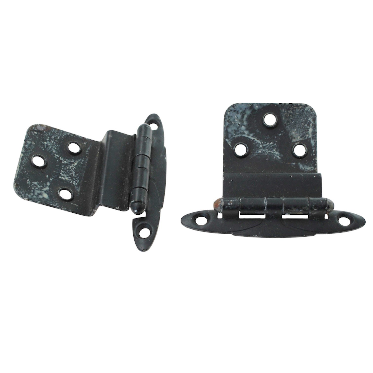 Pair Ajax Colonial Black 3/8" Inset Hinges Face Mount Non Self-Closing 555-CB