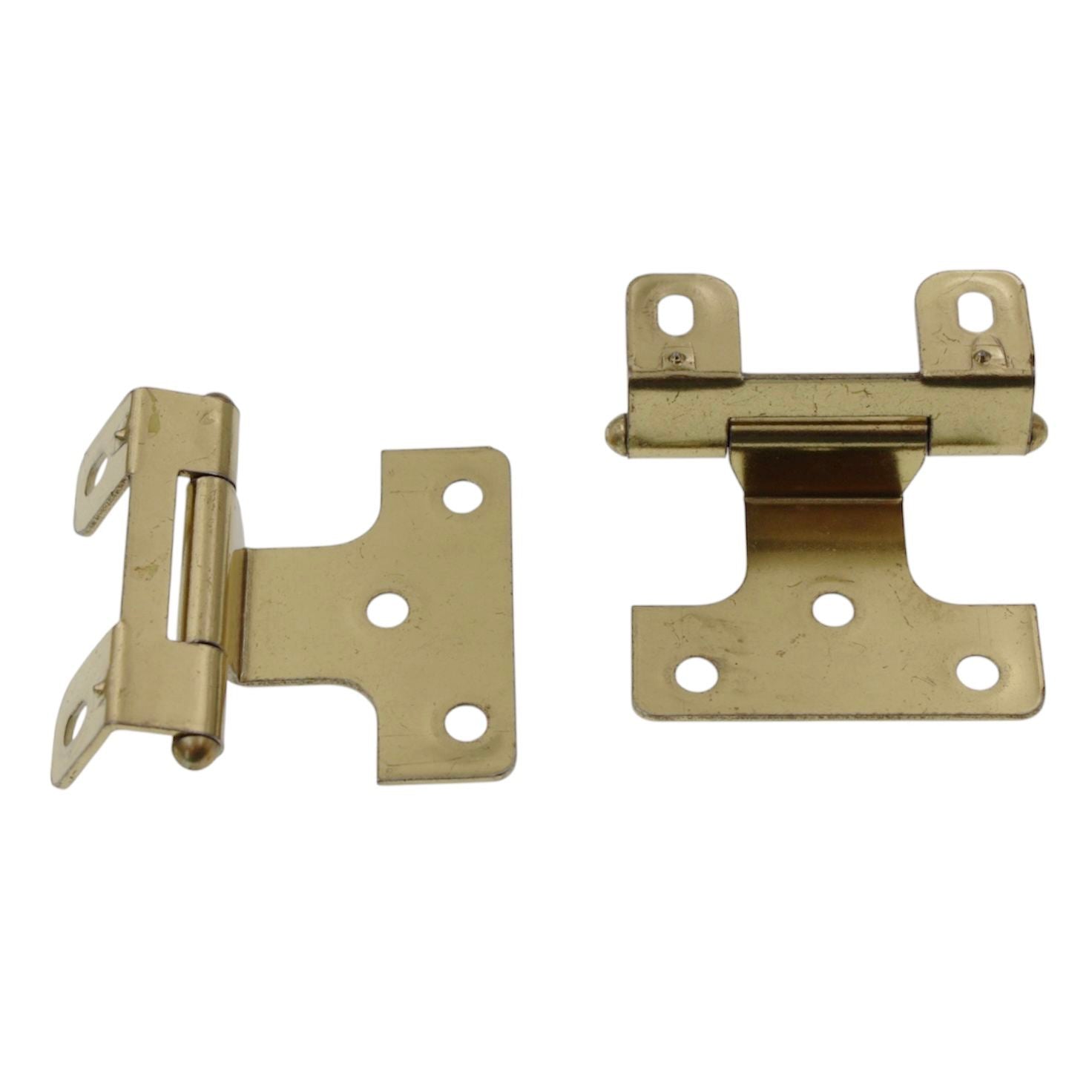 Pair Ajax Polished Brass Face Mount Variable Overlay Hinges Adjustable 576-3