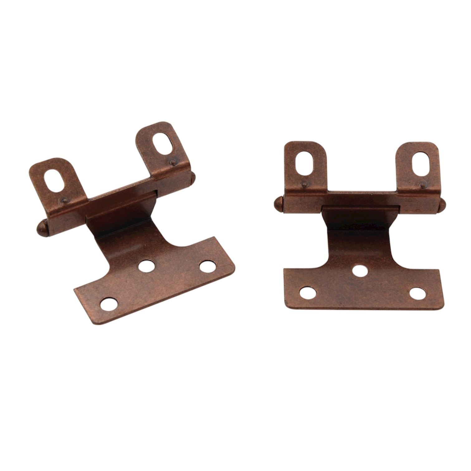 Pair Ajax Antqiue Copper Face Mount Variable Overlay Hinges Adjustable 576-AC