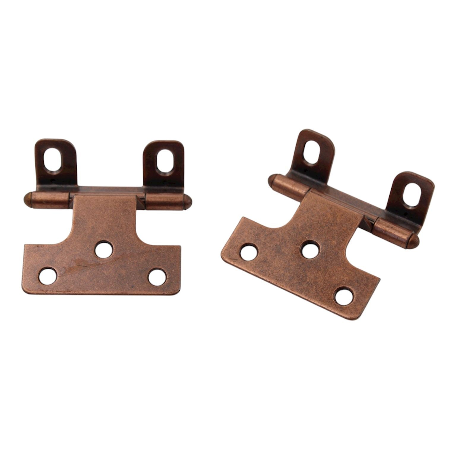 Pair Ajax Antqiue Copper Face Mount Variable Overlay Hinges Adjustable 576-AC