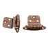 Pair Ajax Antique Copper 3/8" Inset Hinges Face Mount Self-Closing 595-AC