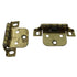 Pair Ajax Polished Brass Variable Overlay Hinges Self-Closing Face Mount 5981-3