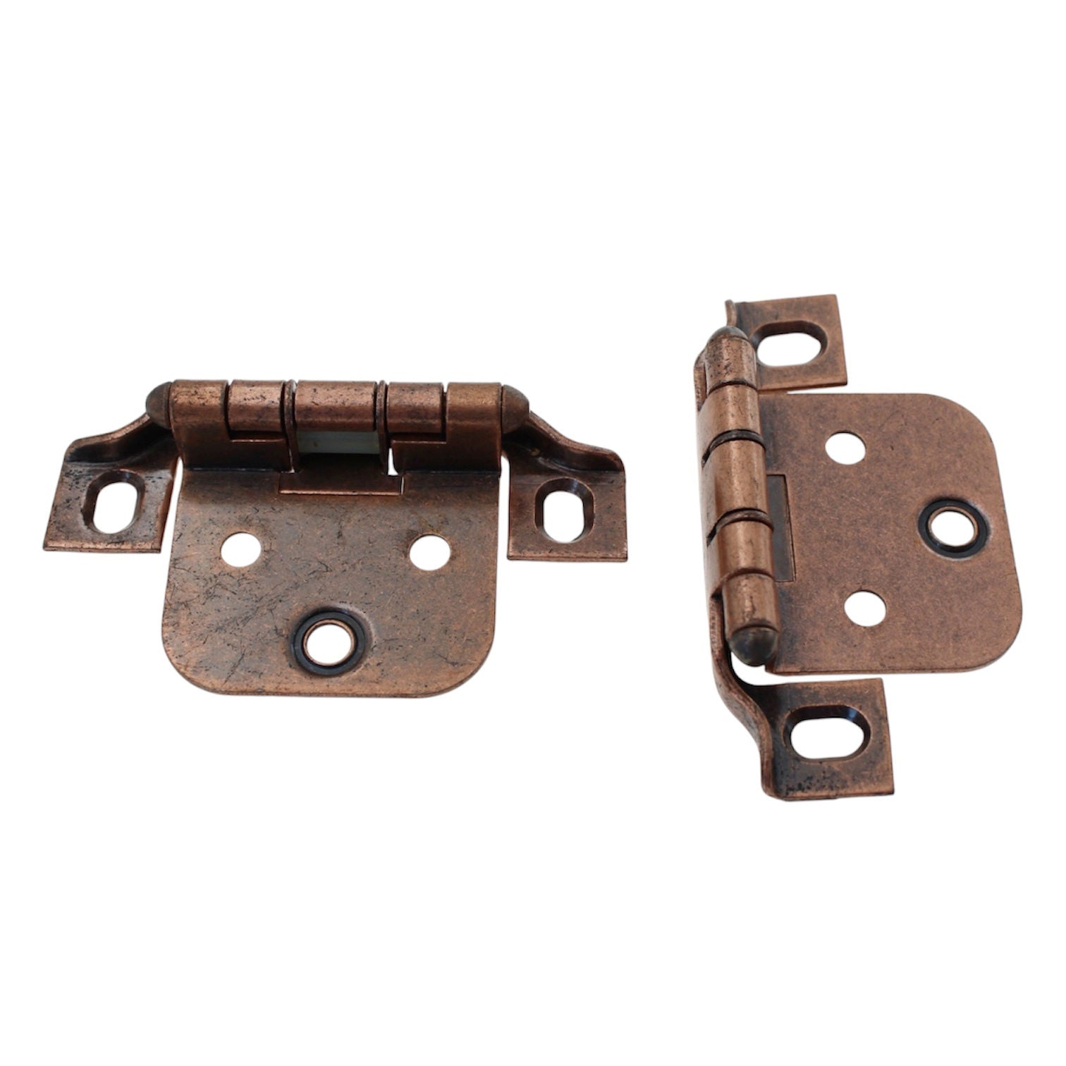 Pair Ajax Antique Copper Variable Overlay Hinges Self-Closing Face Mount 5981-AC