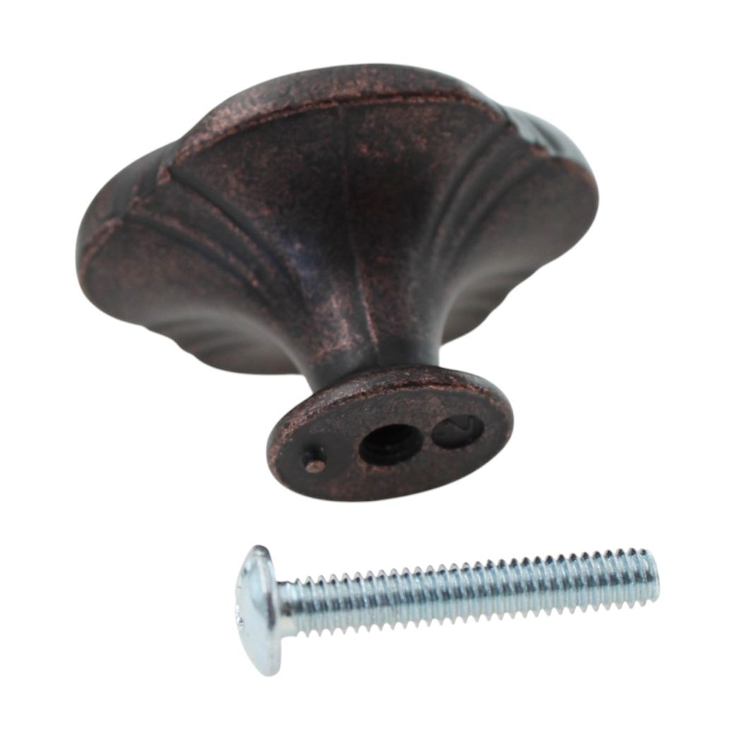Jeffrey Alexander Amsden 1 5/8" Oval Knob Distressed Oil Rubbed Bronze 613