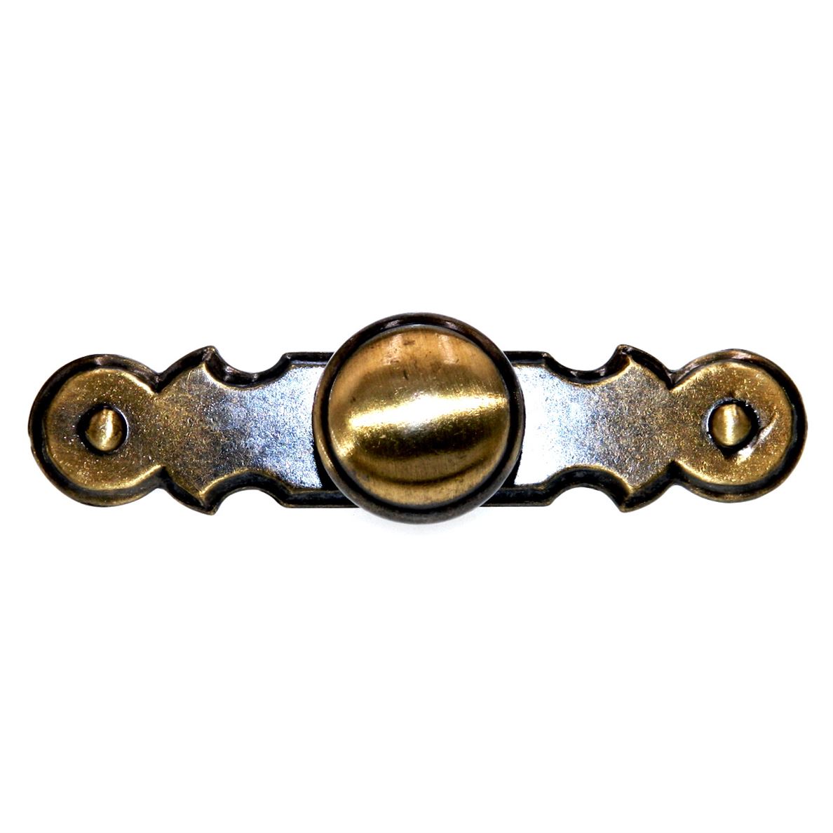 National Lock Company 6211-4A - Pomo para muebles de latón de 1 1/8" con placa trasera de 4 3/8"