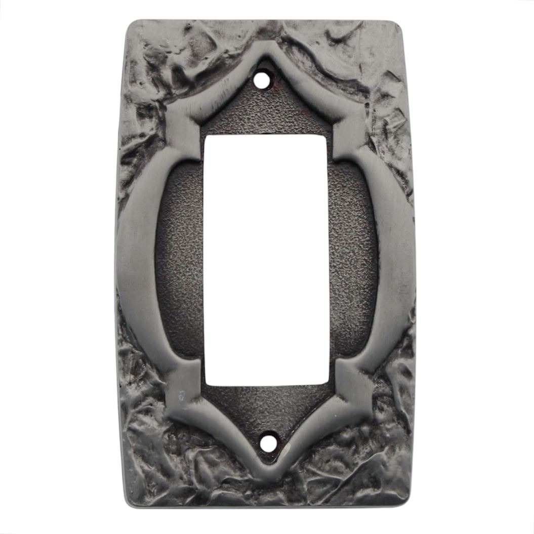 Vintage Amerock Monterey GFI/Rocker Outlet Plate Antique Silver 6281GFI-AS