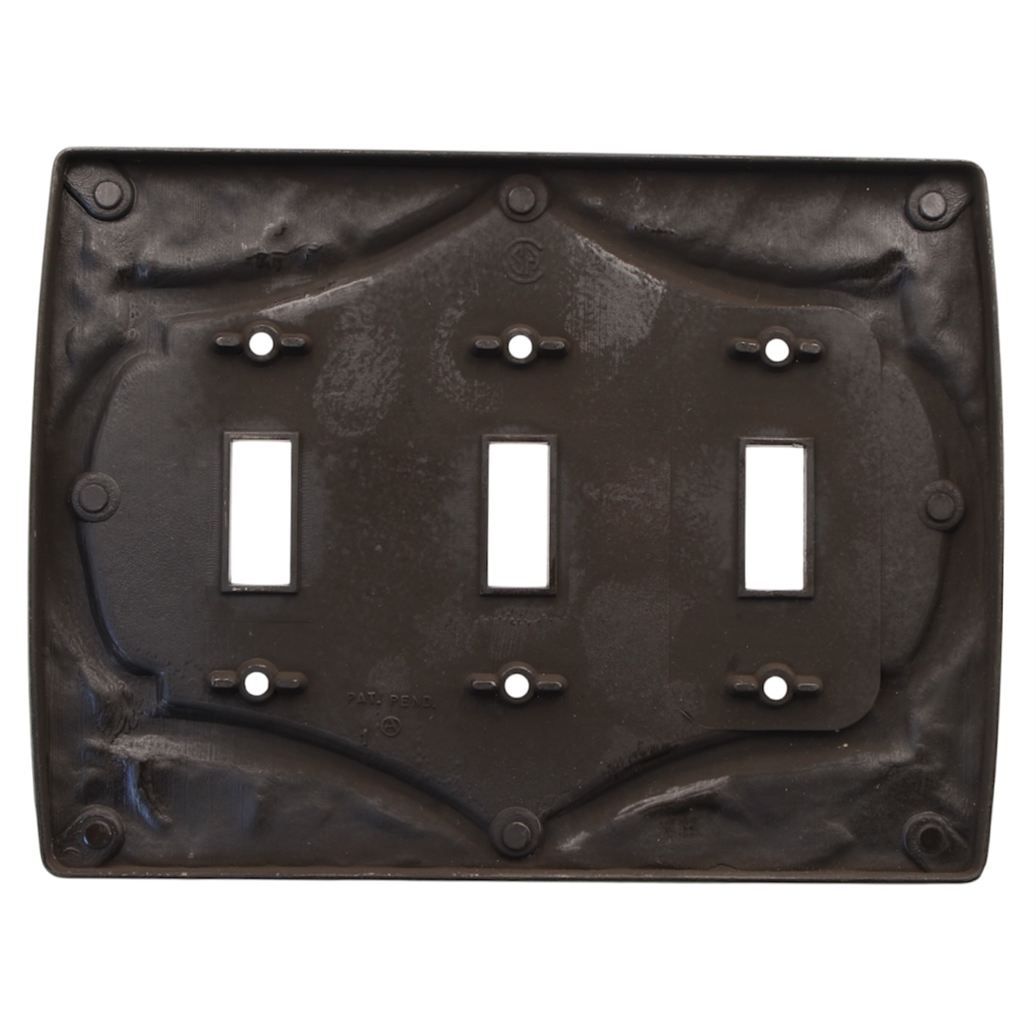 Amerock Monterey Wall Plate Triple Switch Plate Antique English 6286-AE