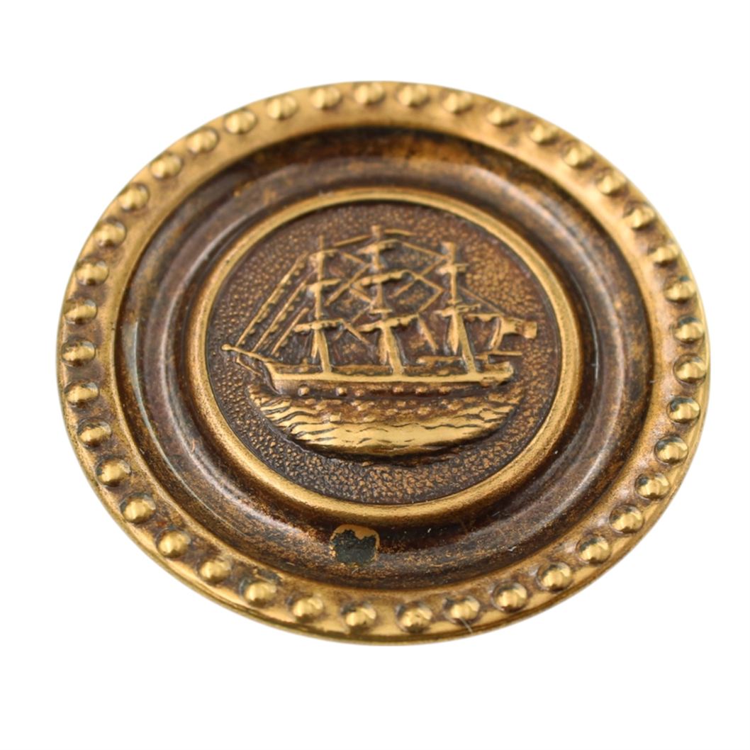 Vintage National Lock Antique English 1 1/2" Boston Tea Party Knob 6321-4A