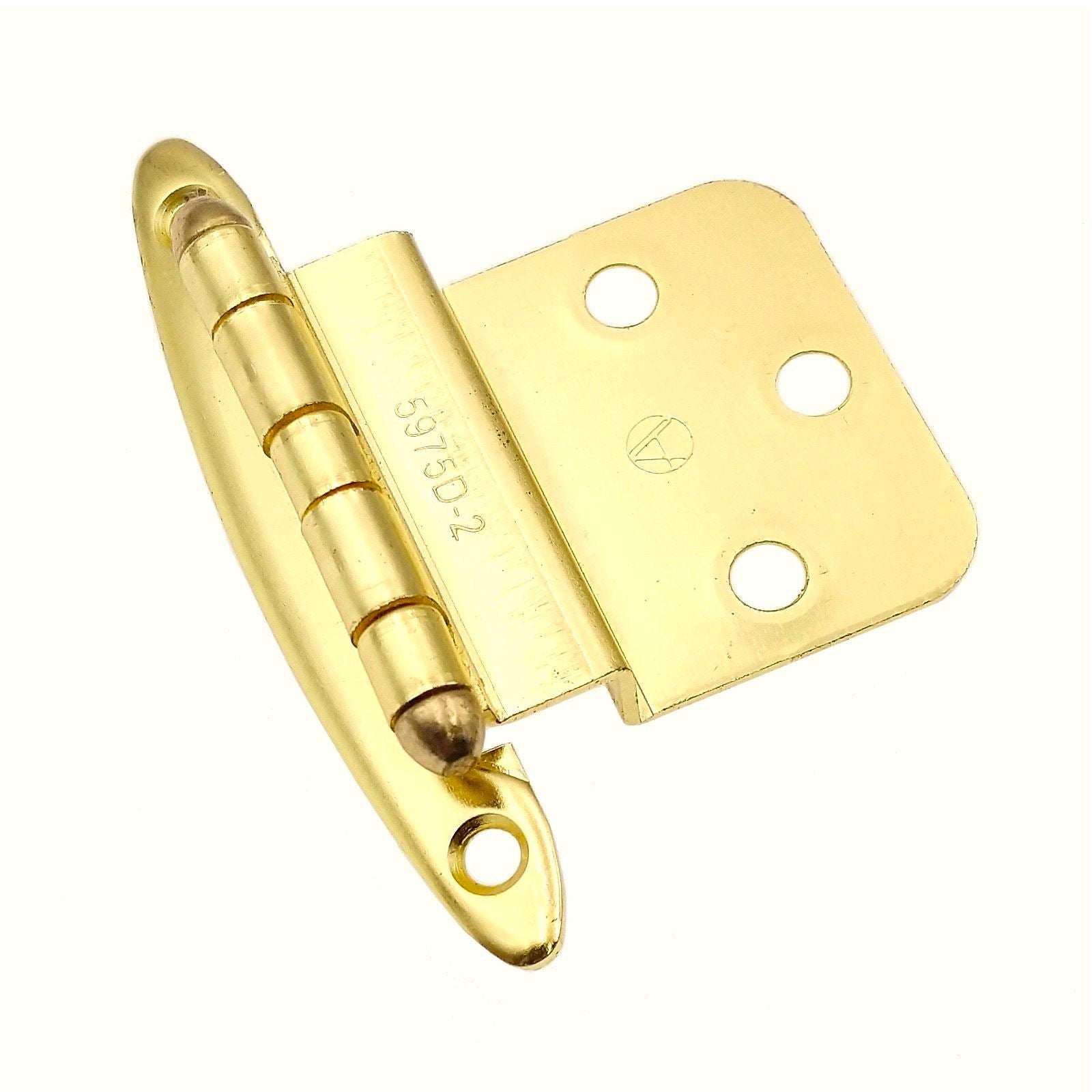 Par 69193 Bisagras empotradas para gabinete de montaje frontal de latón pulido de 3/8" Amerock