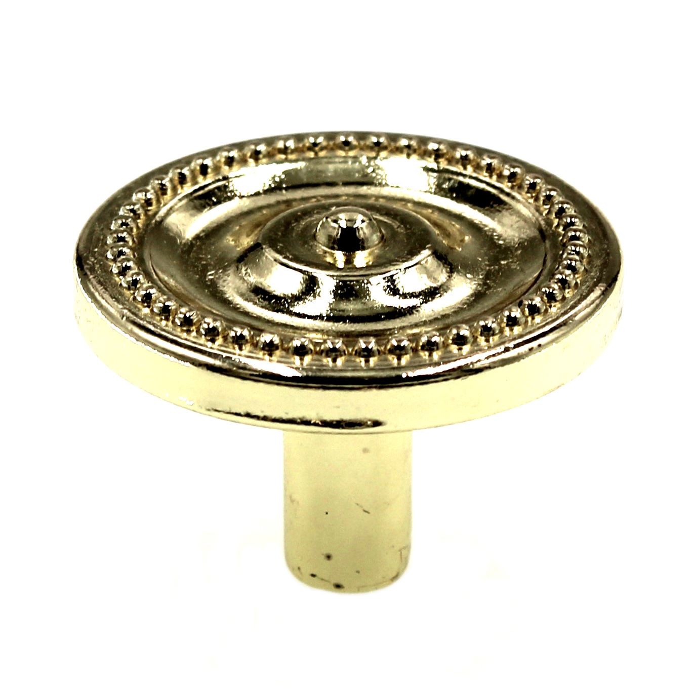 Laurey  Ambassador Polished Brass Round Beaded Edge 1 3/8" Cabinet Knob 73637