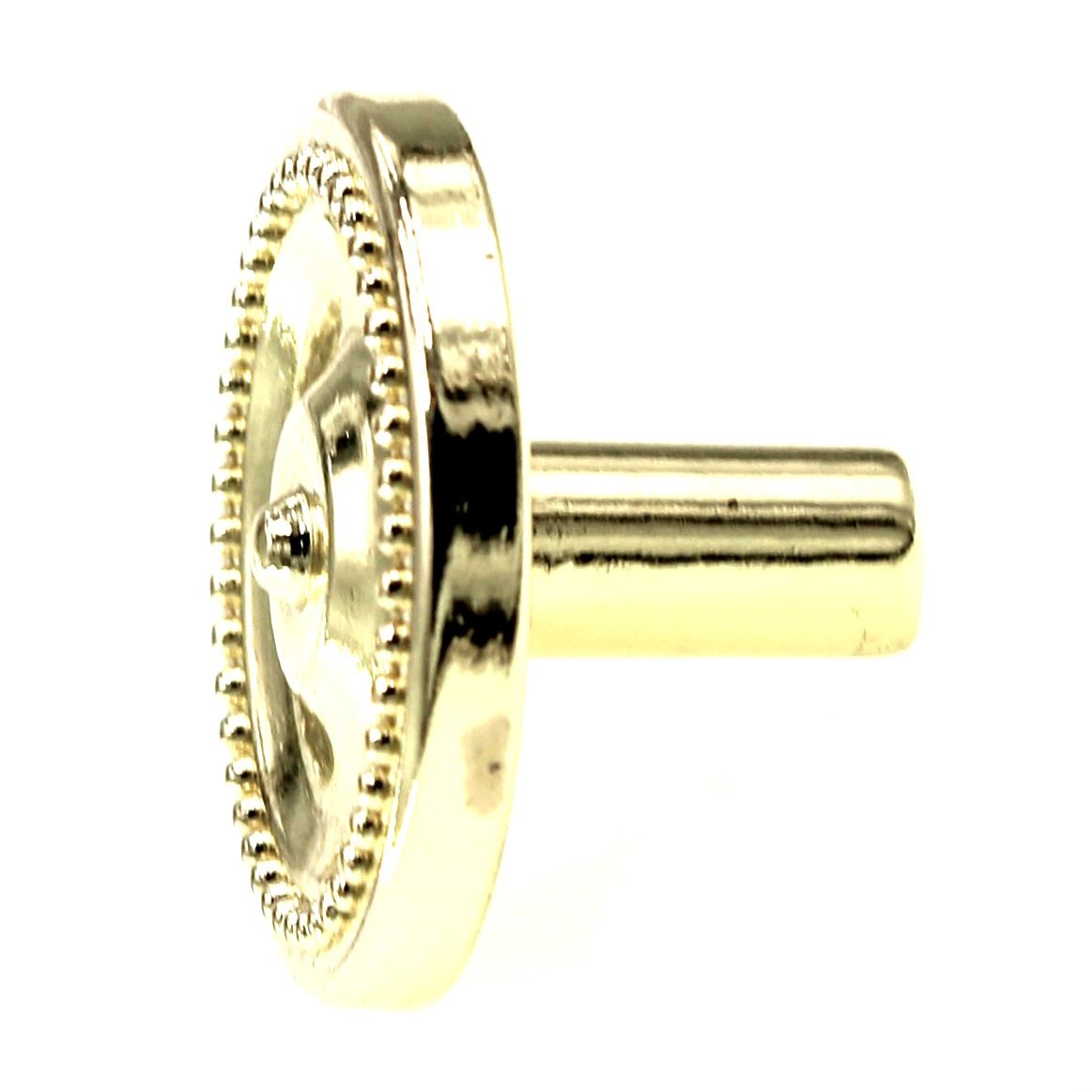 Laurey  Ambassador Polished Brass Round Beaded Edge 1 3/8" Cabinet Knob 73637