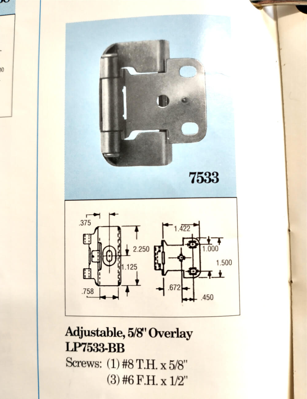 Pair Amerock Burnished Brass Full Wrap Hinges 5/8" Overlay Self-Closing BP7533-BB