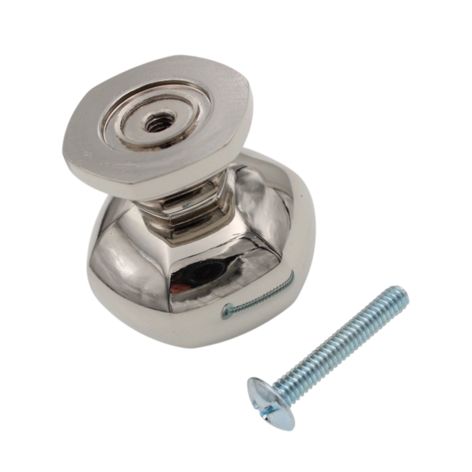 Schaub Bella Forma Polished Nickel Black 1 1/4" Round Cabinet Knob 840-PNB