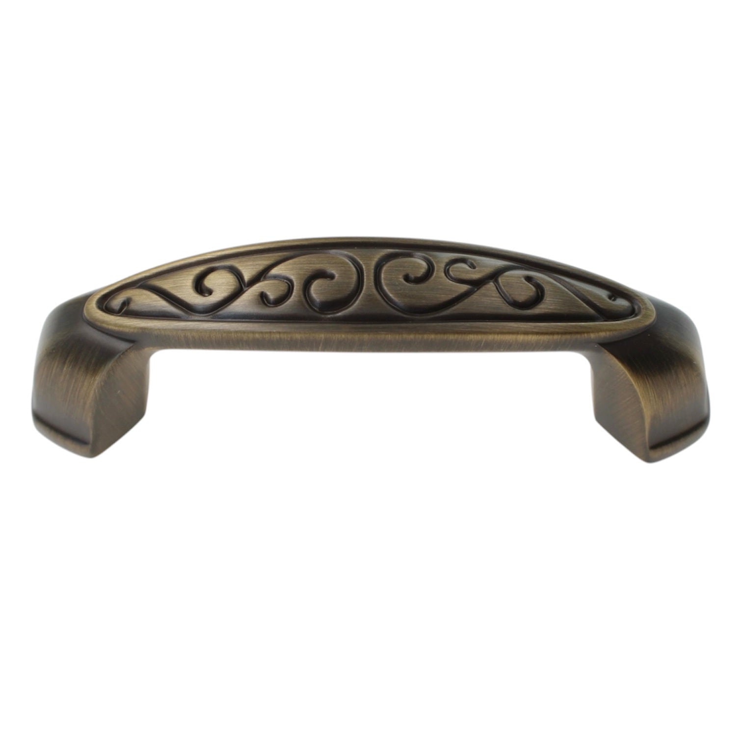 Schaub Bella Forma Redington Brass 3" Ctr Cabinet Arch Pull 843-RB