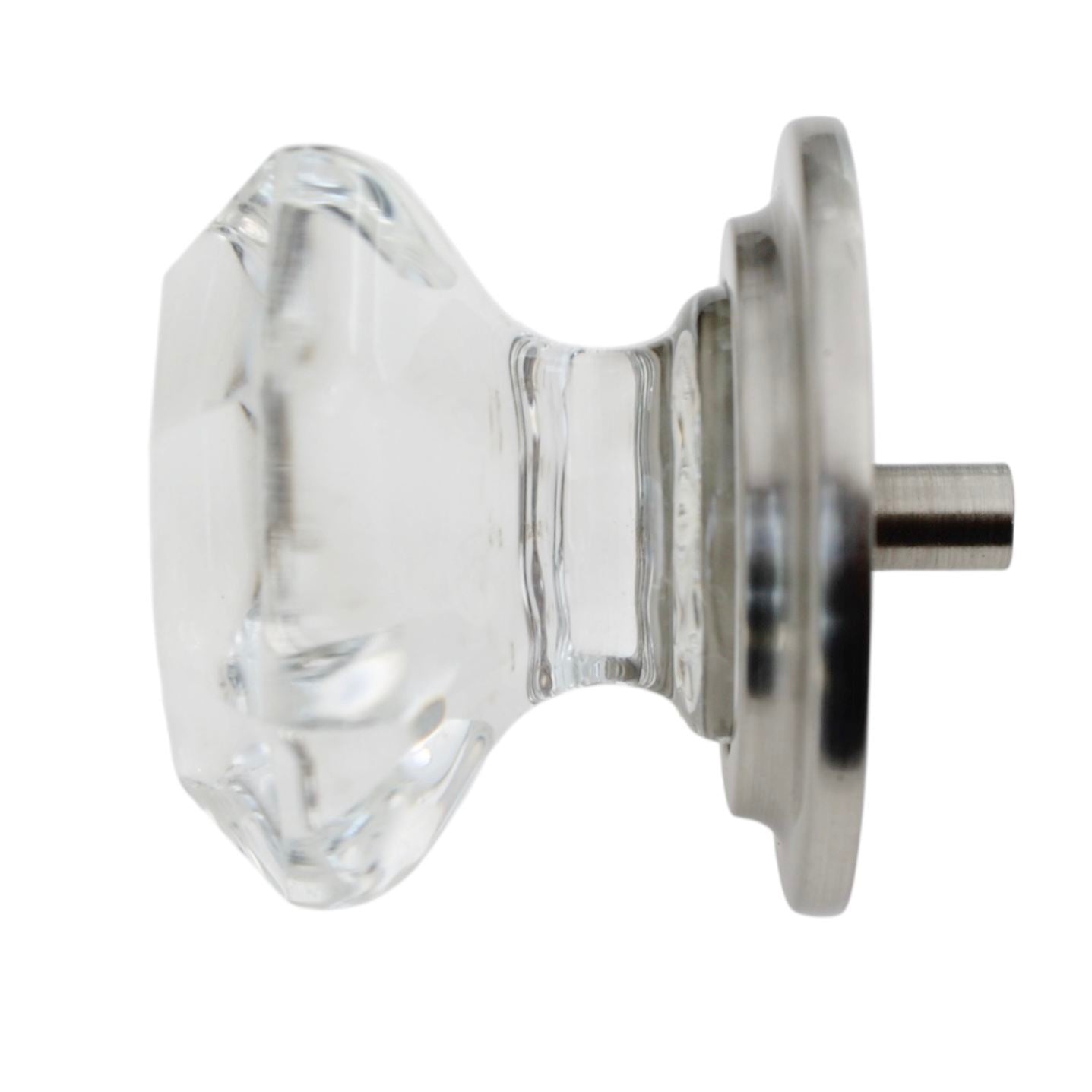 Emtek Old Town Glass 1 3/4" Wardrobe Knob Satin Nickel Base 86028US15