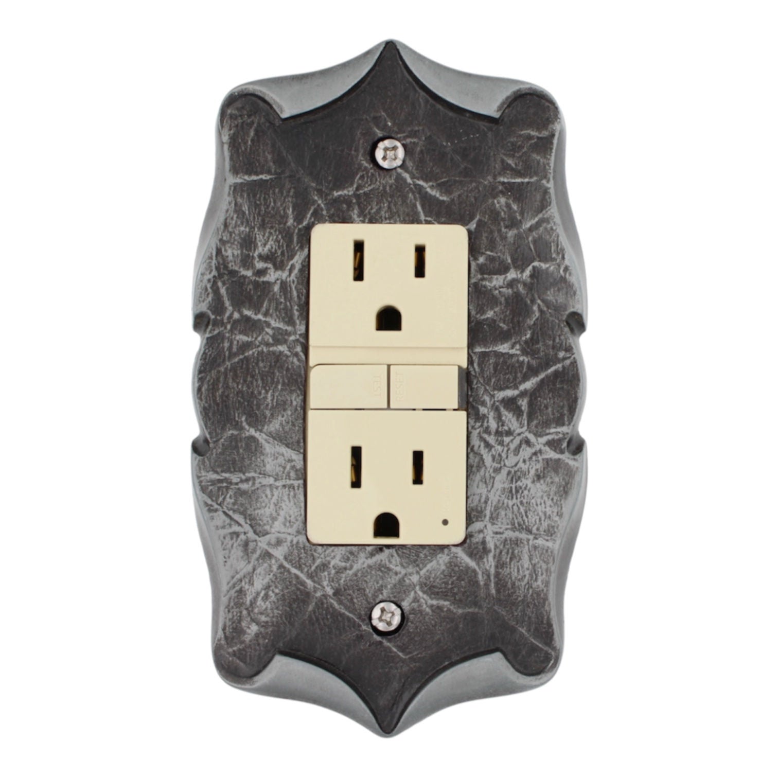 Vintage Amerock Carriage House GFI GFCI Outlet Plate Antique Silver 9081GFI-AS