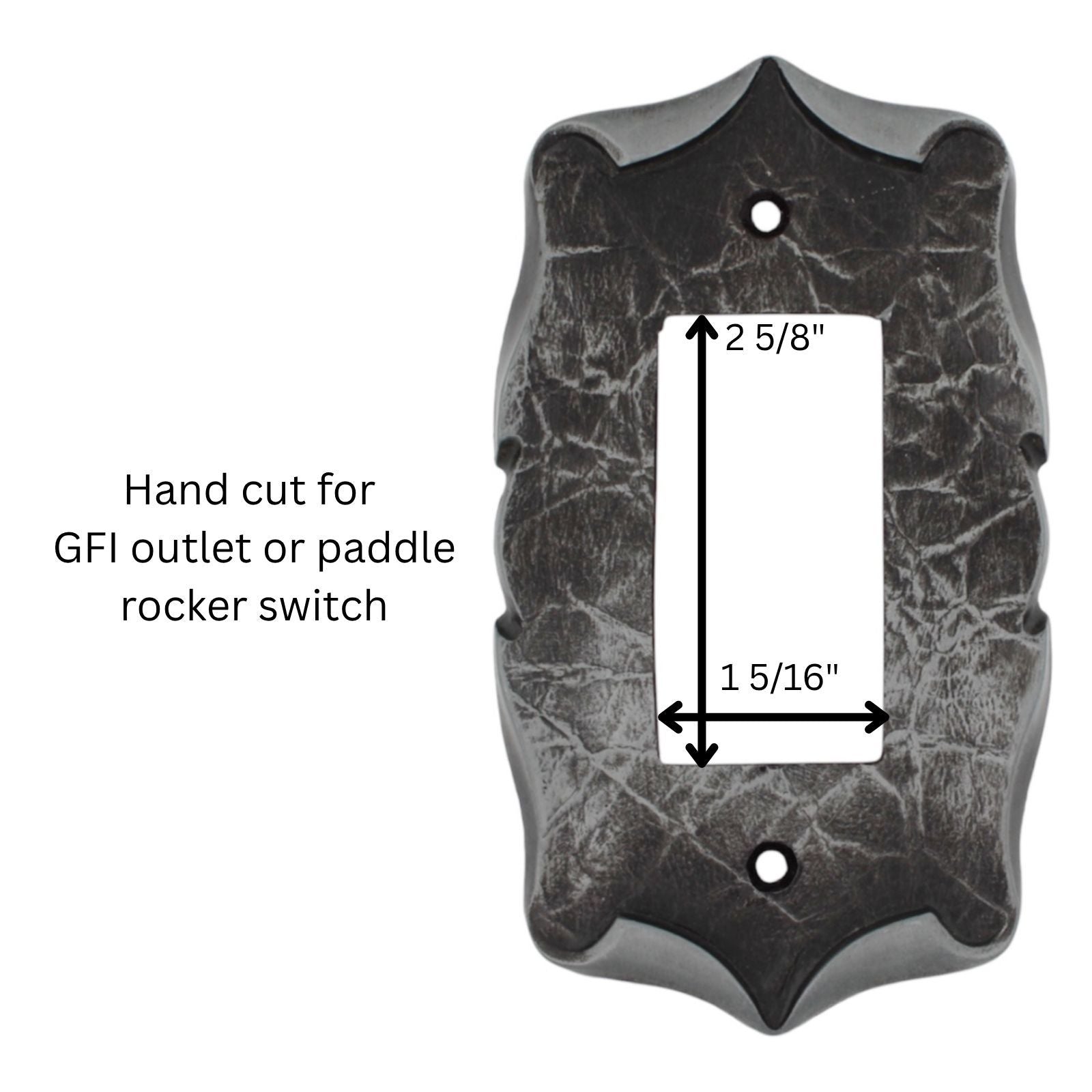 Vintage Amerock Carriage House GFI GFCI Outlet Plate Antique Silver 9081GFI-AS