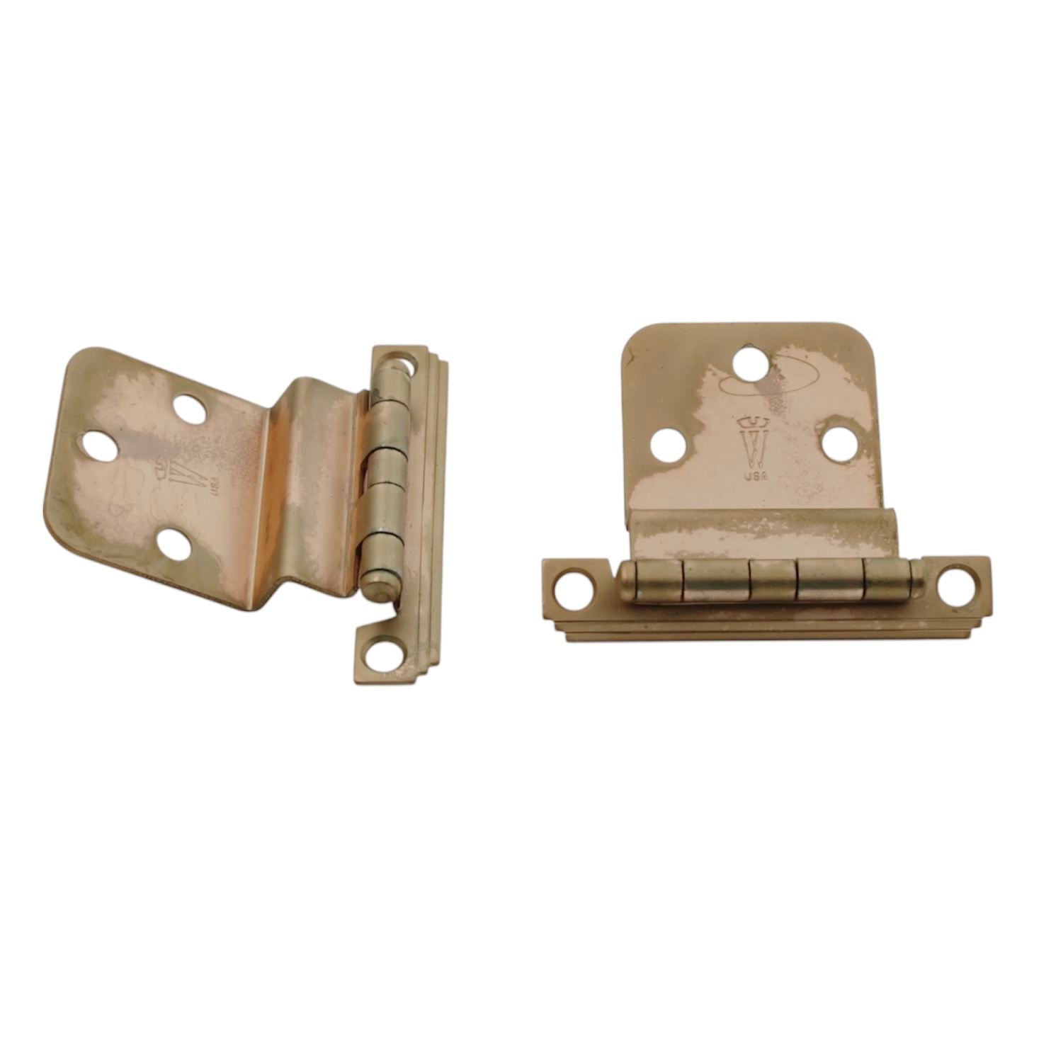Pair Washington Mid-Century Satin Bronze 3/8" Inset Cabinet Hinges 910-10