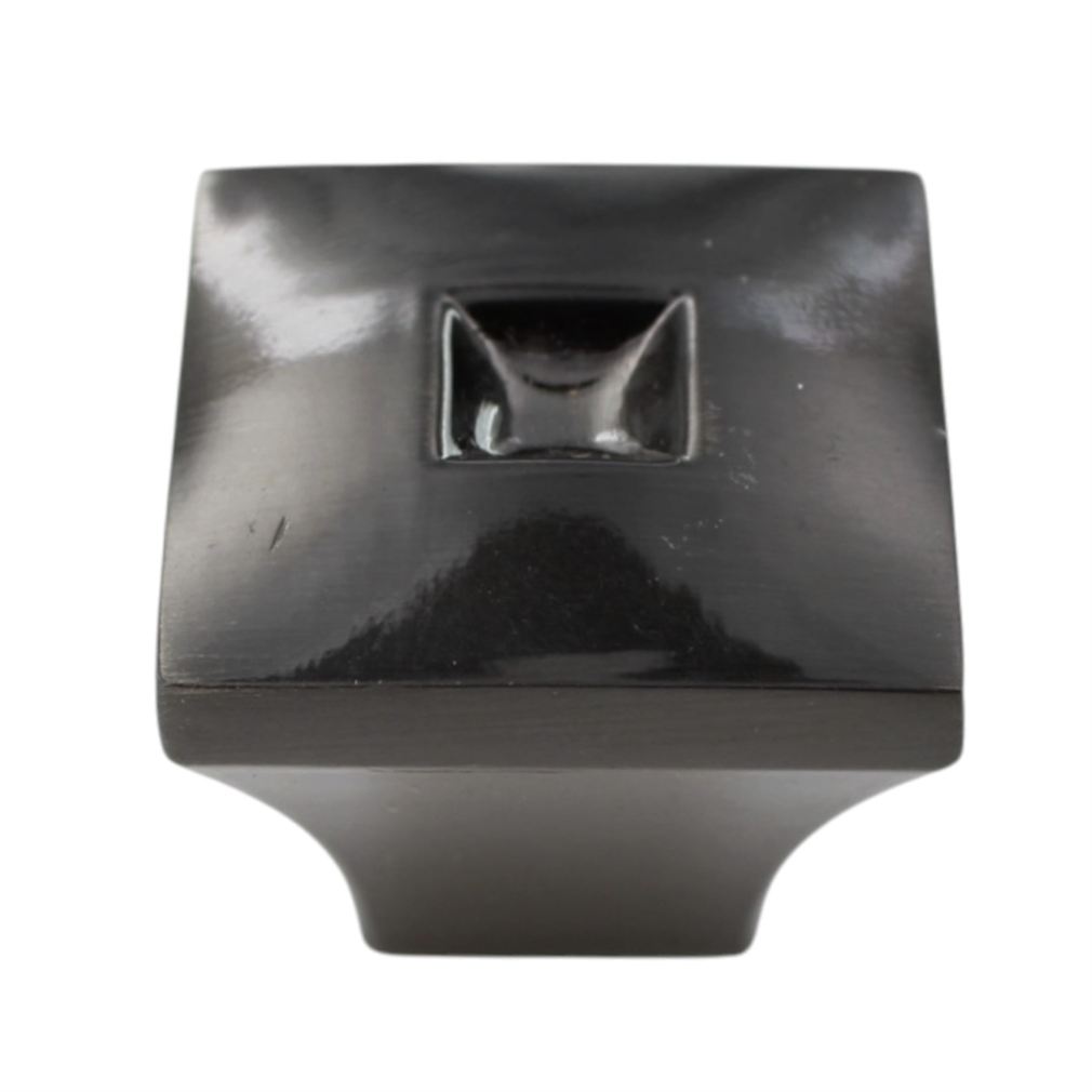 Jeffrey Alexander Modena Square Dimple 1" Square Knob Satin Black Nickel 910