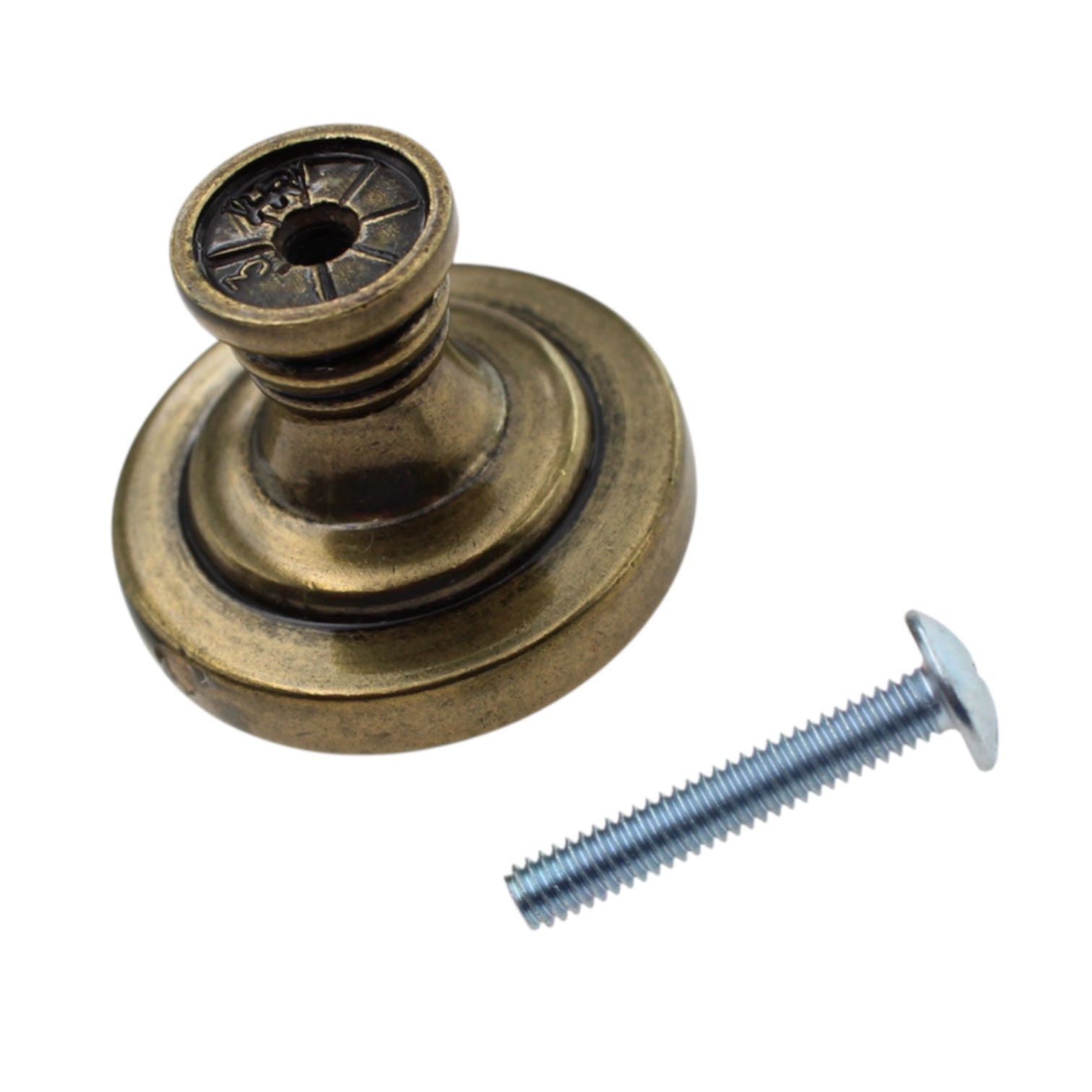 Jeffrey Alexander Prestige 1 3/8" Knob Lightly Distressed Antique Brass 918AEM