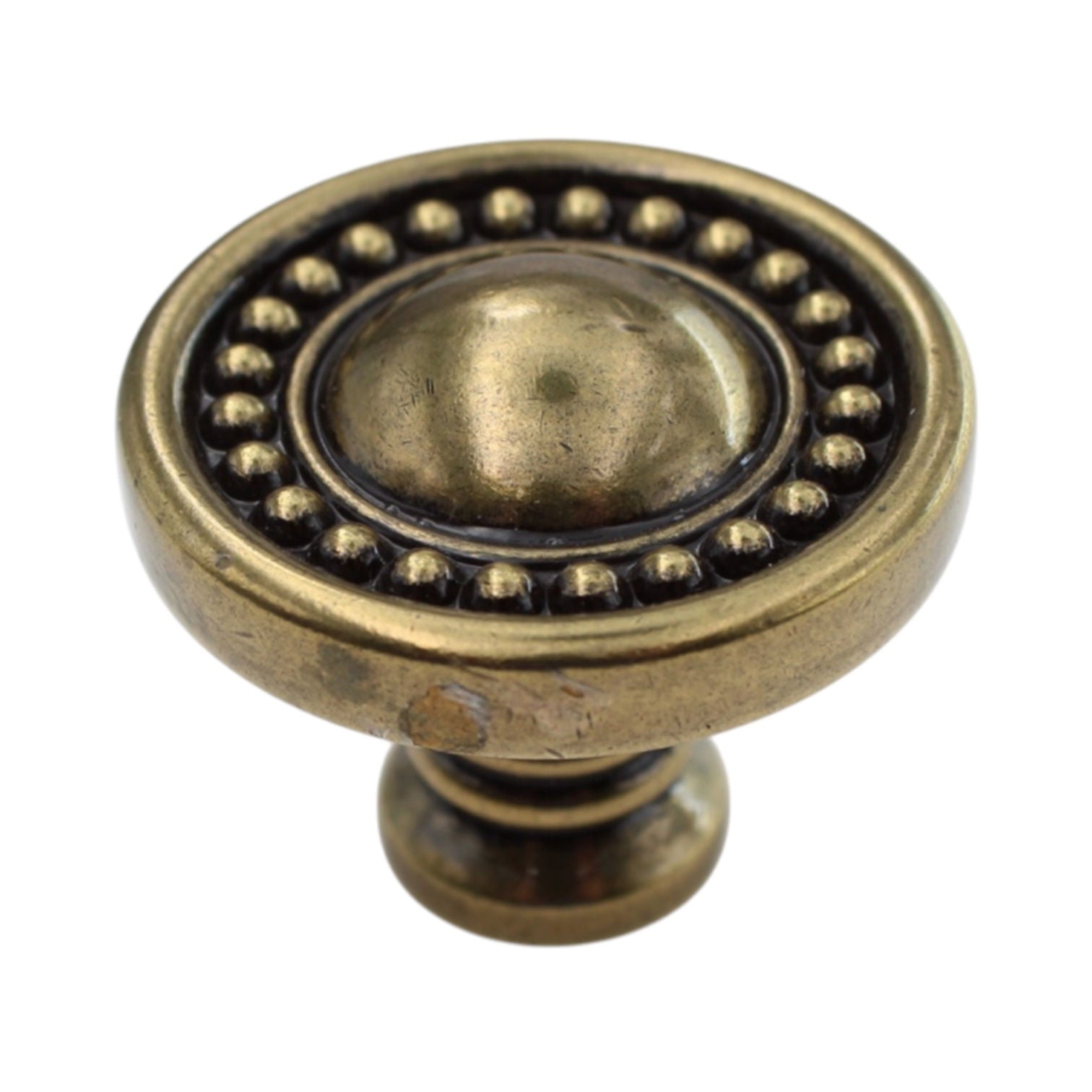 Jeffrey Alexander Prestige 1 3/8" Knob Lightly Distressed Antique Brass 918AEM