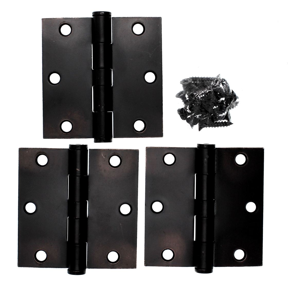 Emtek 3 1/2" Door Hinge Square Corner Heavy Duty Bronze 9201310B Set of 3