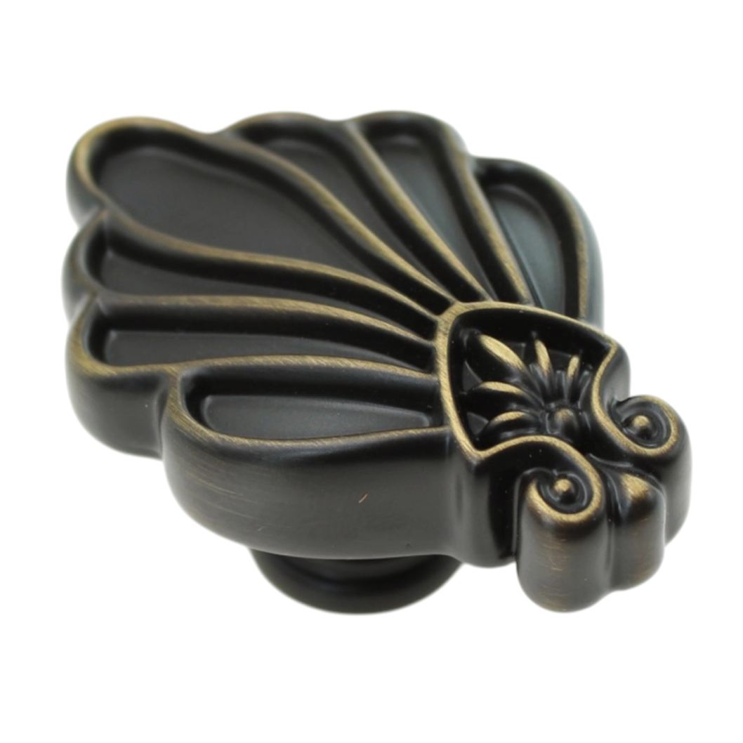 Jeffrey Alexander Montclair Flower 2" Novelty Knob Antique Brush Satin Brass 935