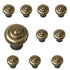 10 Pack Belwith Keeler Sechel 1 1/4" Sherwood Antique Brass Round Solid Brass Cabinet Knob A103
