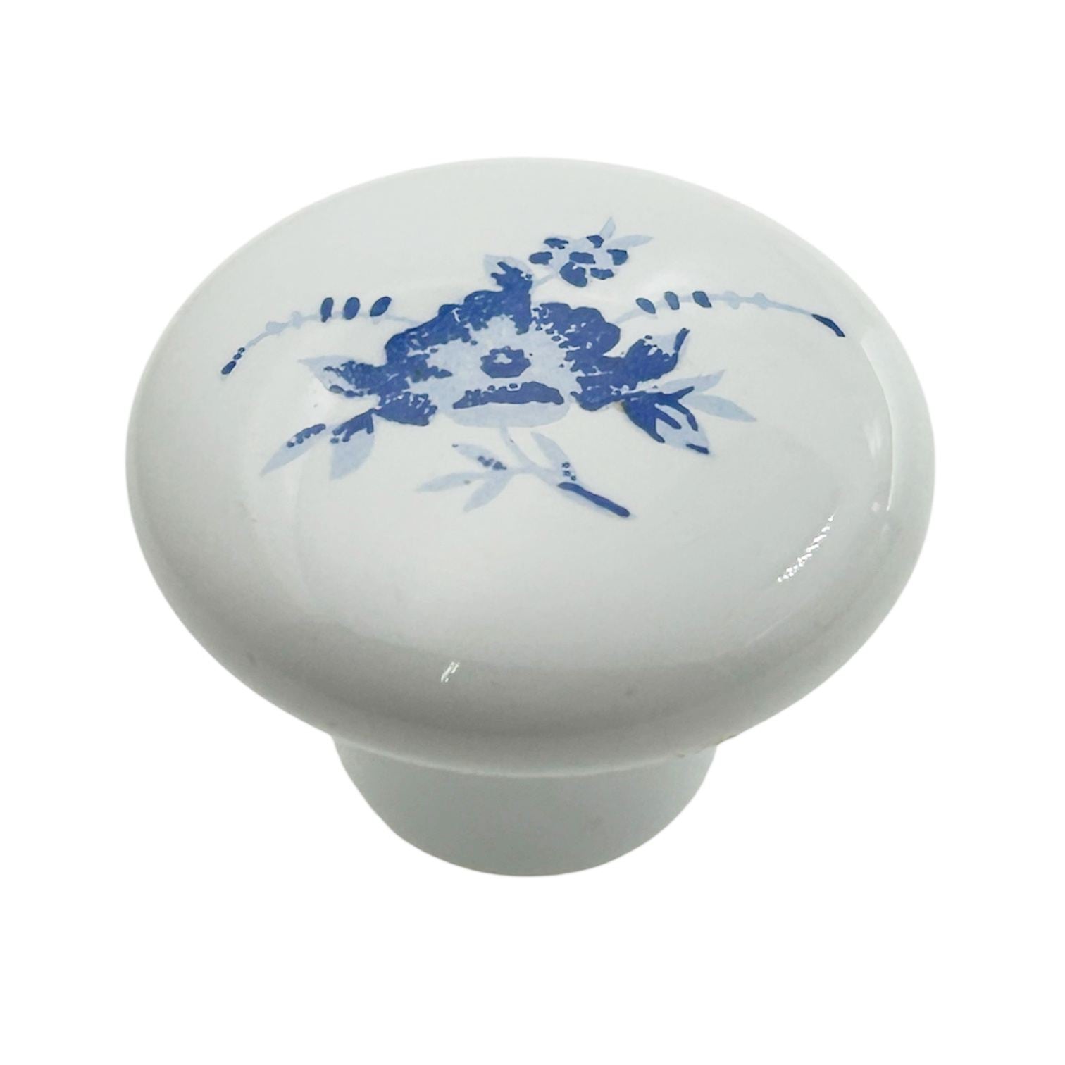 Amerock Allison 69120 Blue Flower White Ceramic 1 1/4" Cabinet Knob Pull