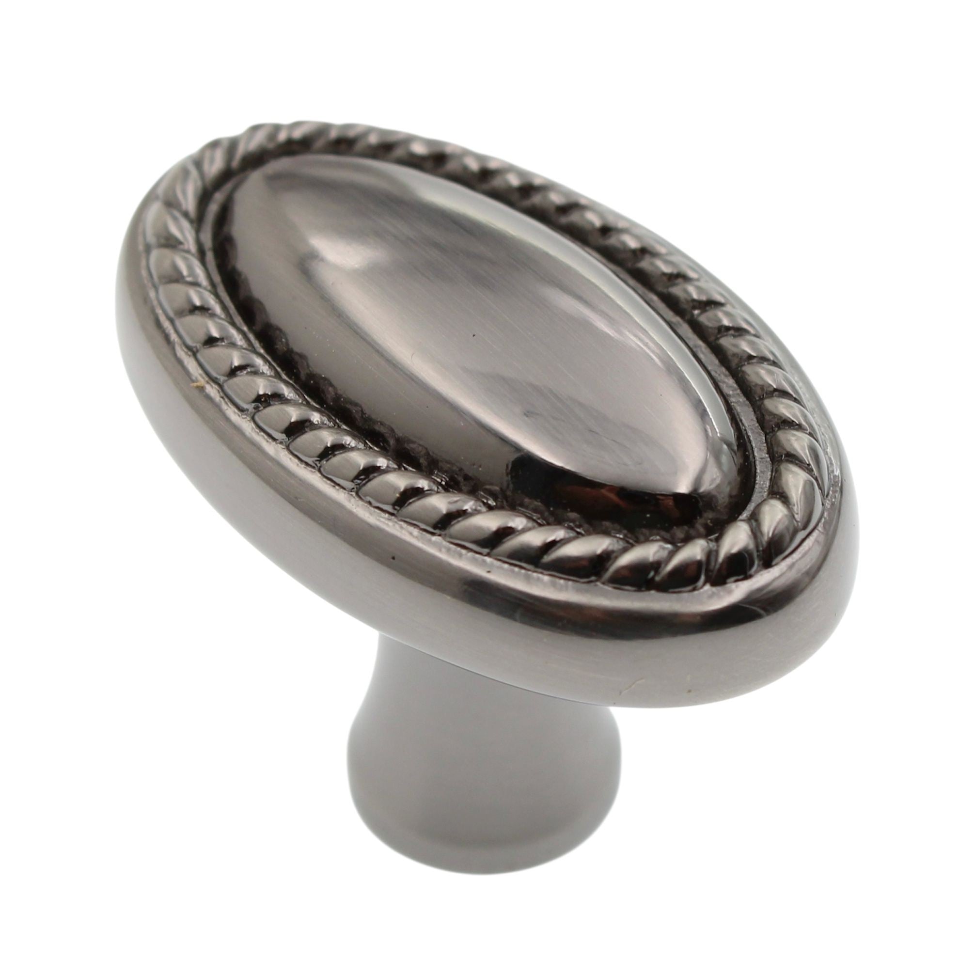 Cliffside Rope Suite 1 1/4" Oval Cabinet Knob Black Nickel Solid Brass B711-BNB
