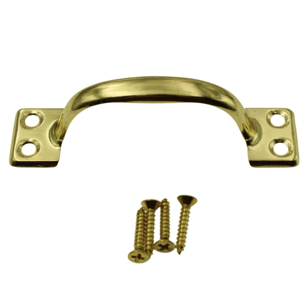Warwick Polished Brass 4 1/4"cc Window Bar Sash Lift Handle Pull BH2018PB