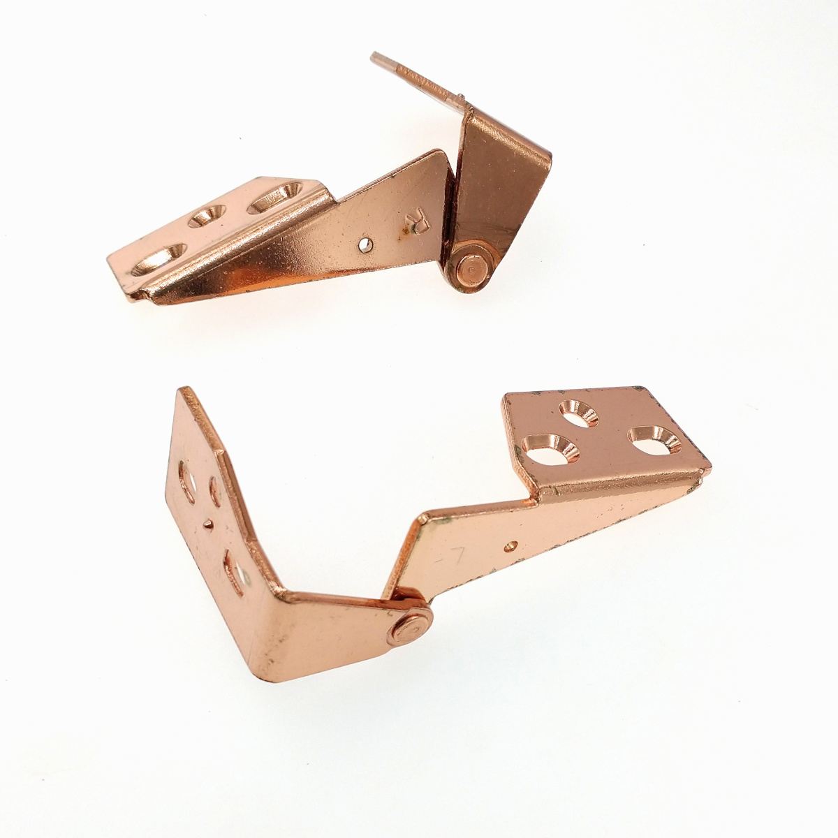 Set of Amerock Polished Copper Overlay Pin Pivot Hinges Top and Bottom E1242-40