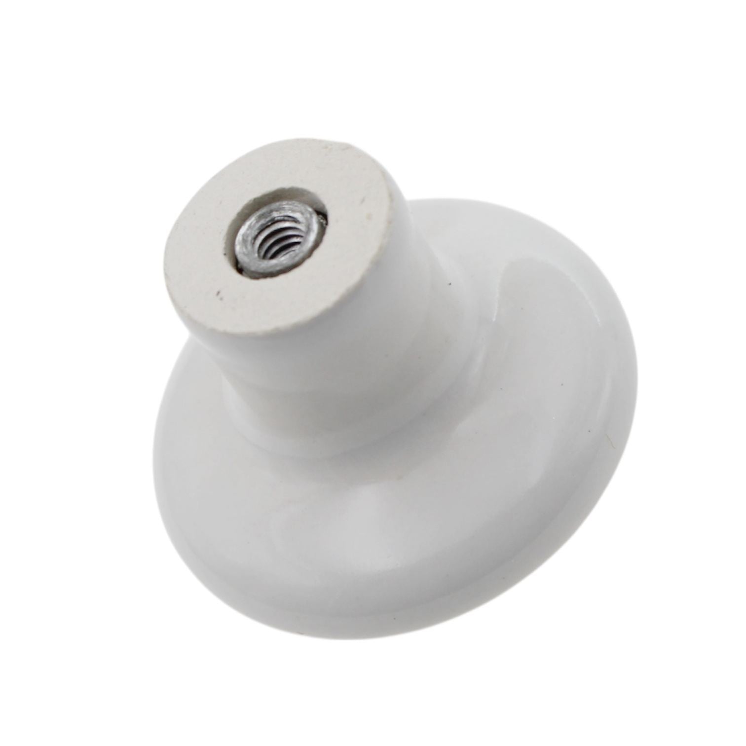 Amerock Colour Washed Ceramics 1 3/8" White Ceramic Ringed Cabinet Knob Pull BP1325-W