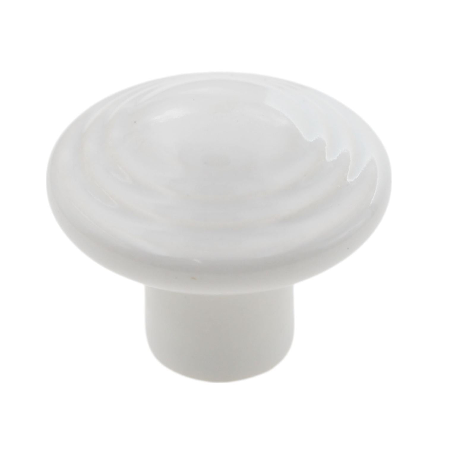 Amerock Colour Washed Ceramics 1 3/8" White Ceramic Ringed Cabinet Knob Pull BP1325-W